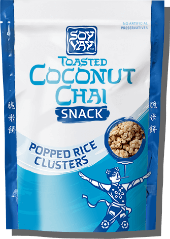 Toasted Coconut Chai Snack Popped Rice Clusters